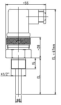 Einschraub-Widerstadsthermometer mit Steckanschluss