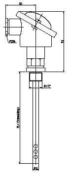 Einschraub-Widerstandsthermometer perforiert zur Lufttemperaturmessung<br>